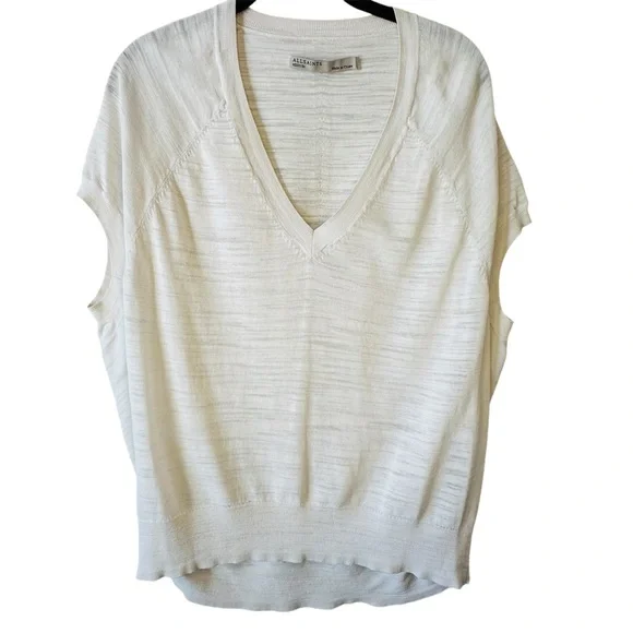 All Saints White Dolman Sleeve T-Shirt - Picture 6 of 7